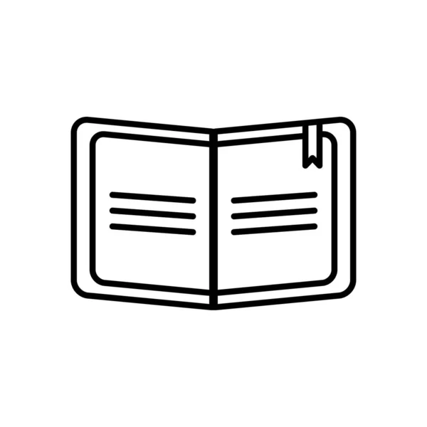 Libro abierto icono, estilo de línea — Vector de stock