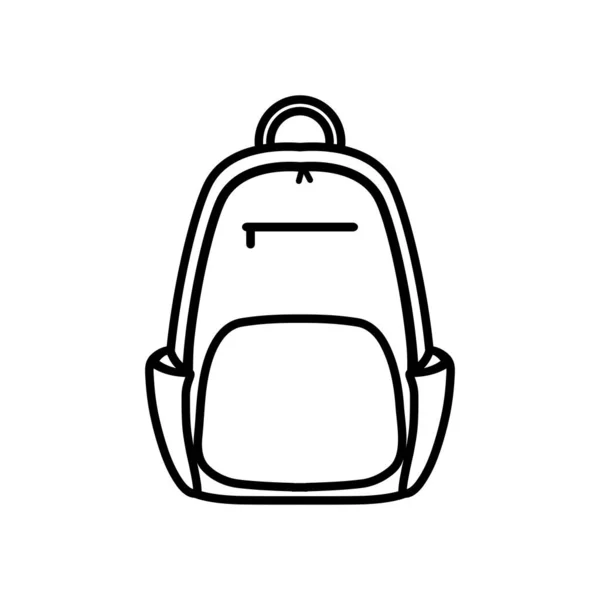 Escuela mochila icono, estilo de línea — Vector de stock