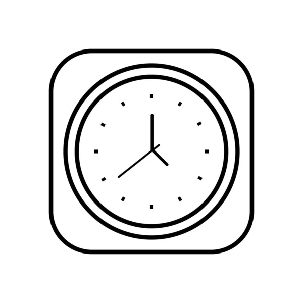 Icône d'horloge de bureau, style ligne — Image vectorielle