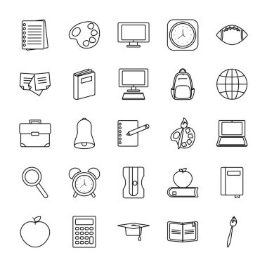 Çan ve okul simgesine dönüş kümesi, satır biçimi