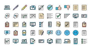 Sorgu satırı ve biçim simgesi set vektör tasarımı