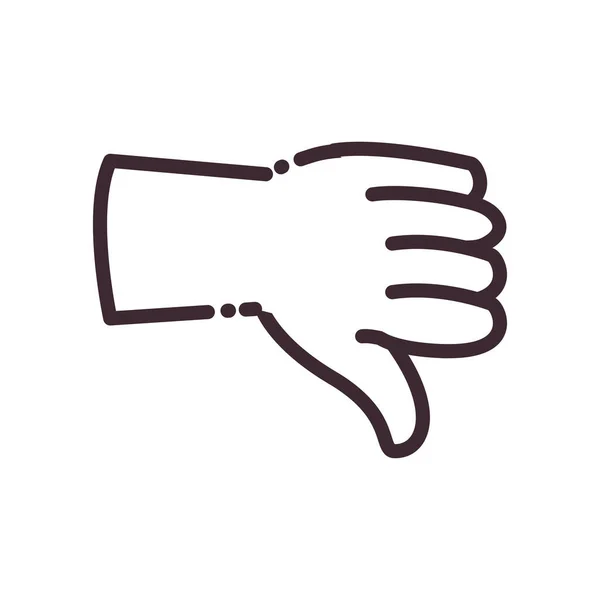 Afkeer gebaar met hand lijn stijl pictogram vector ontwerp — Stockvector