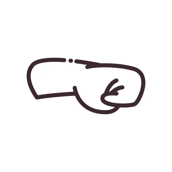 Fist gesture with hand line style icon vector design — Stock Vector