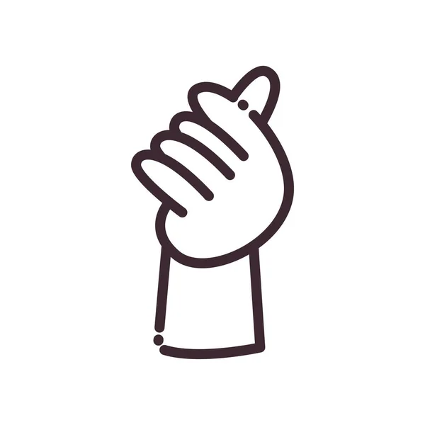 Geste de poing avec la conception vectorielle d'icône de style de ligne de main — Image vectorielle