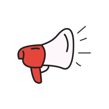 megafon satırı ve biçim ikonu vektör tasarımı