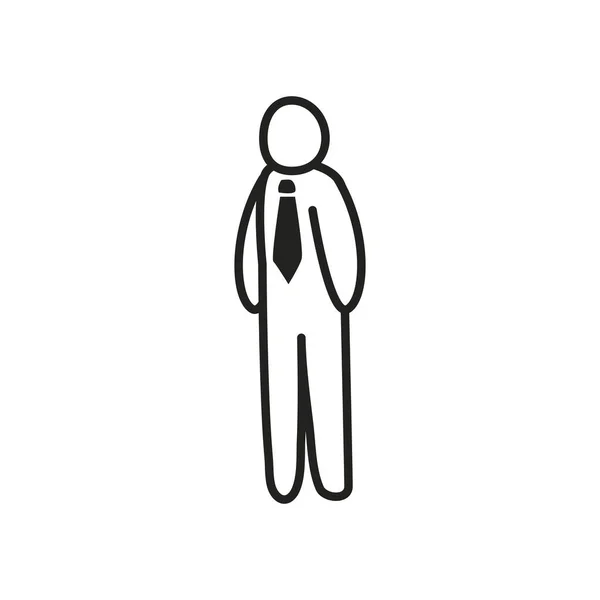 Hombre de negocios avatar con línea de corbata estilo icono de diseño de vectores — Vector de stock
