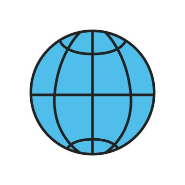 Küresel küre çizgisi ve biçim ikonu vektör tasarımını doldur