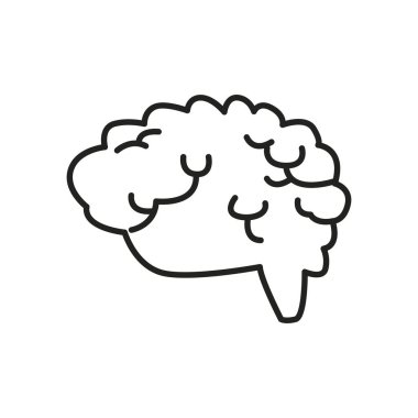 İnsan beyni çizgisi biçim vektör tasarımı