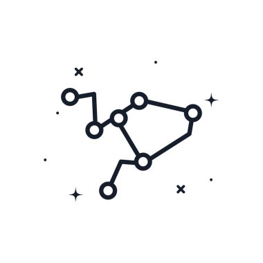 yıldız takımyıldızı çizgi simge vektör tasarımı