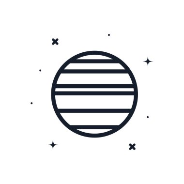 Uranüs gezegeni çizgisi simge vektör tasarımı