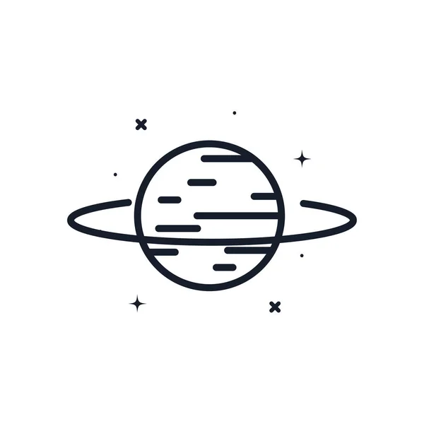 Linia planeta styl ikona wektor projekt — Wektor stockowy