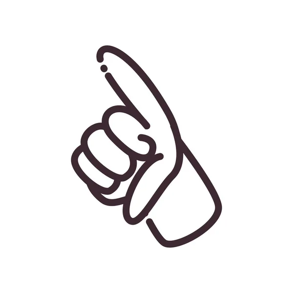 Pointing gesture with hand line style icon vector design — Stock Vector