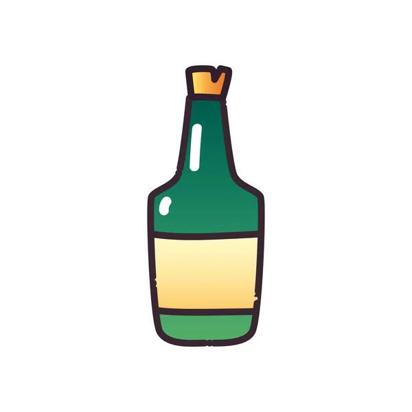 Alcohol bottle fill and gradient style icon vector design — Stock Vector
