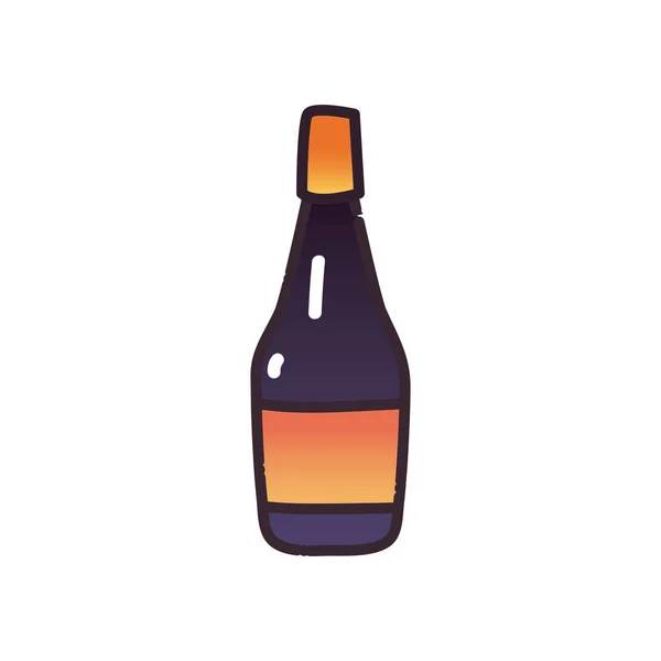 Μπουκάλι αλκοόλ πλήρωση και κλίση στυλ εικονίδιο διανυσματικό σχεδιασμό — Διανυσματικό Αρχείο