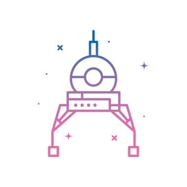 Uzay modülü gradyan biçim vektör tasarımı