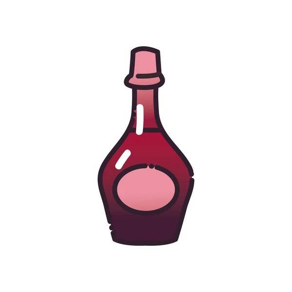 Alkohol flaska fyllning och lutning stil ikon vektor design — Stock vektor