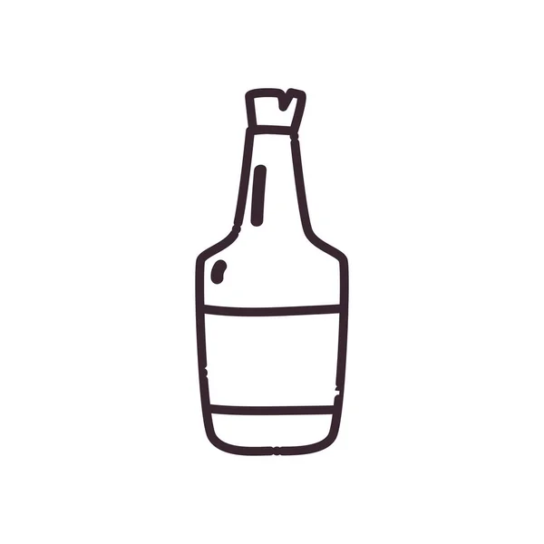 Alcohol bottle line style icon vector design — Stock Vector