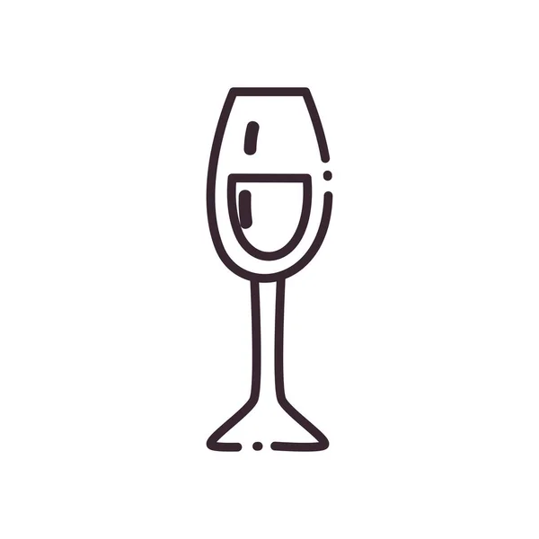 Šampaňské pohár linka styl ikony vektor design — Stockový vektor