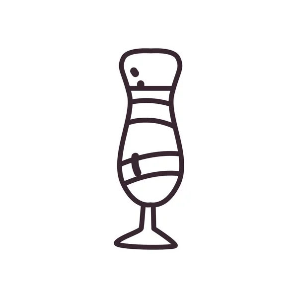 Cocktail verre style ligne icône vectoriel design — Image vectorielle