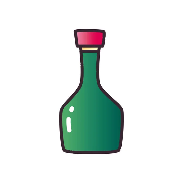 Alcohol fles vullen en gradiënt stijl pictogram vector ontwerp — Stockvector