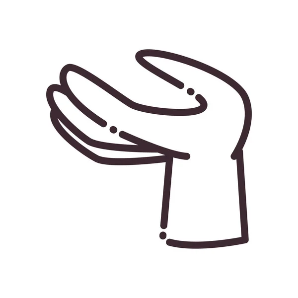 Otwarty gest z ikoną stylu linii ręcznej projekt wektora — Wektor stockowy