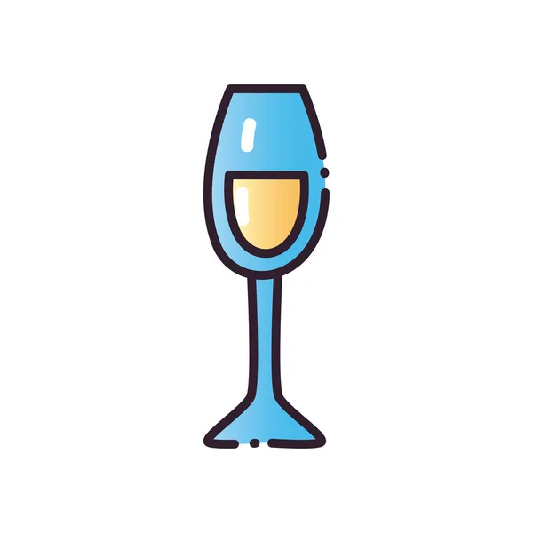 Šampaňské pohár výplň a sklon styl ikony vektor design — Stockový vektor