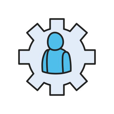 Vites çizgisinde Avatar ve biçim ikonu vektör tasarımını doldur