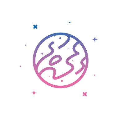 gezegen gradyan biçim ikon vektör tasarımı