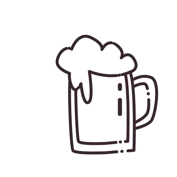 Cerveza vidrio línea estilo icono vector diseño — Archivo Imágenes Vectoriales