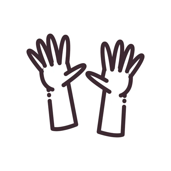 Open gebaar met handen lijn stijl pictogram vector ontwerp — Stockvector