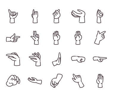 el çizgisi biçim ikonu vektör dizaynına sahip jestler