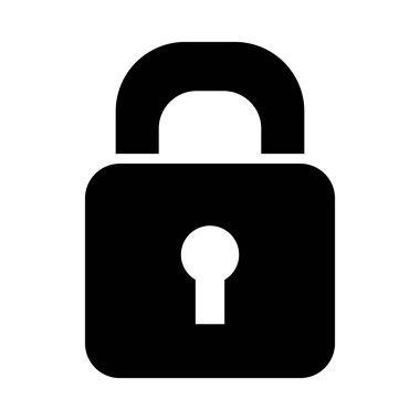 güvenlik kilidi simgesi, siluet biçimi