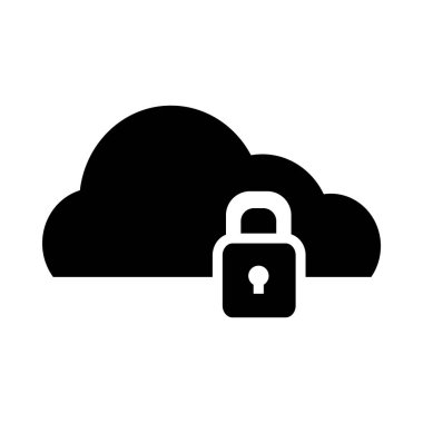 asma kilit simgesiyle bulut depolama, yarı satır yarı renk