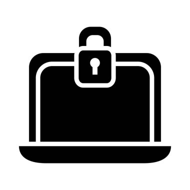 asma kilit simgesine sahip dizüstü bilgisayar, yarı satır yarı renk