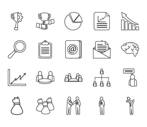 Business line style icon set vectoriel design — Image vectorielle