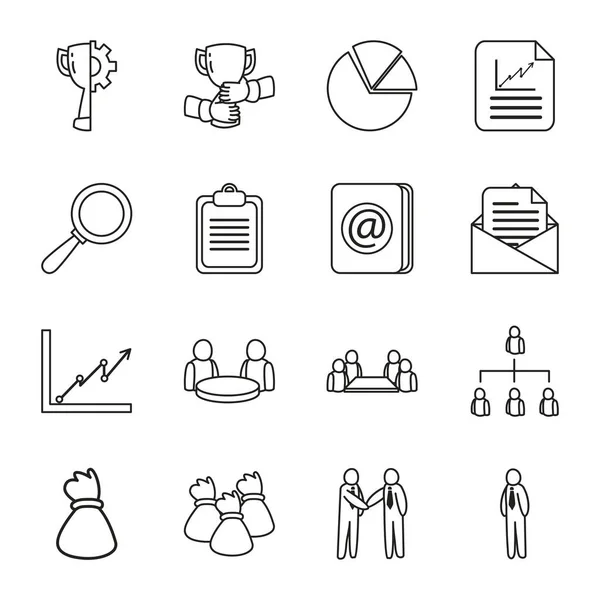 Business line style icon set vectoriel design — Image vectorielle