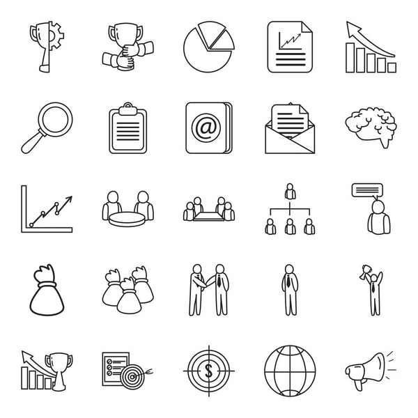 Business line style icon set vectoriel design — Image vectorielle