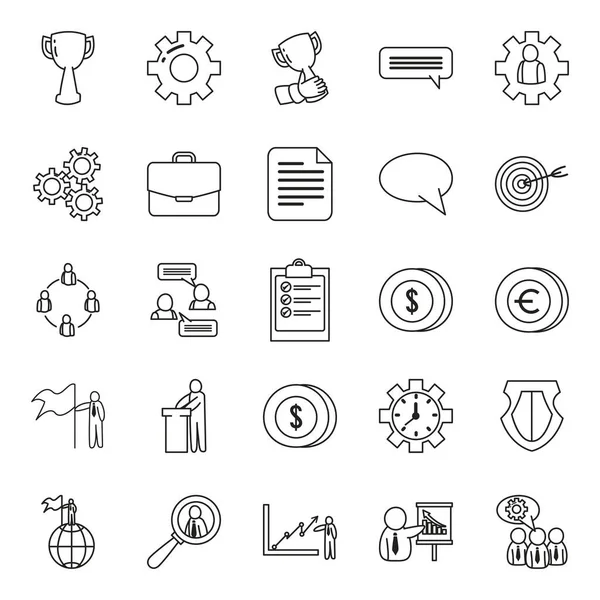 Business line style icon set vectoriel design — Image vectorielle