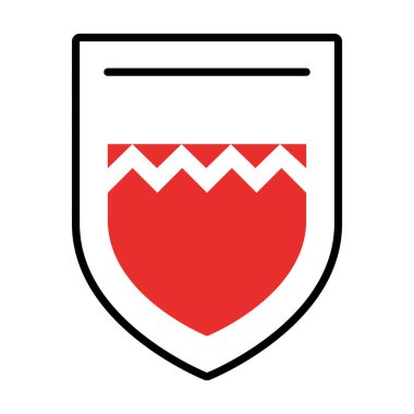 Klasik kalkan simgesi, yarı çizgi yarı renk