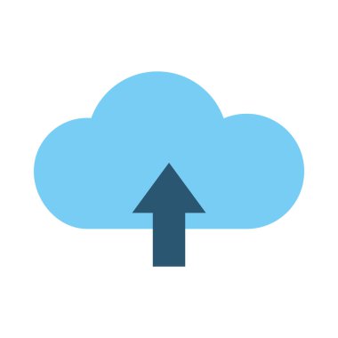 Oku yükleme simgesi olan bulut depolama, düz biçim