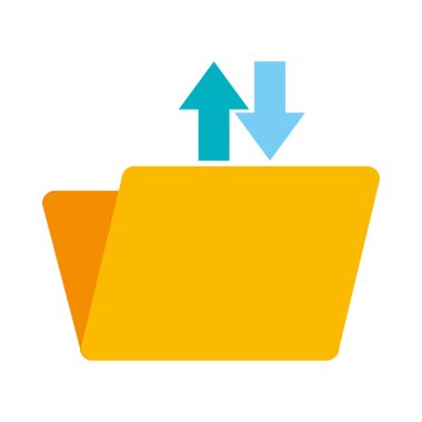 Okları yükleme ve indirme simgesi olan dizin belgesi, düz biçim