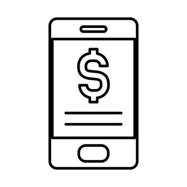 Para simgesi simgesi olan akıllı telefon, satır biçimi