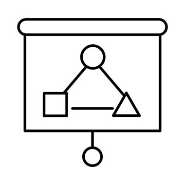 Strateji grafik çizelgesi simgesi, satır biçimi olan sunum tahtası