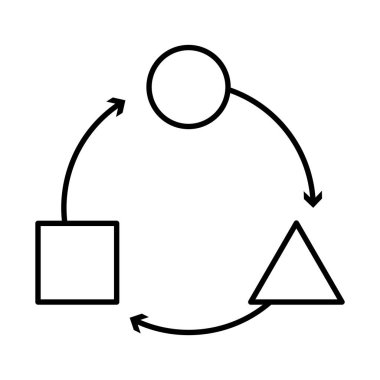 strateji konsepti, geometrik şekiller döngü simgesi, çizgi biçimi