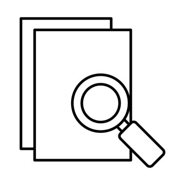 belge sayfaları ve büyütme cam simgesi, satır biçimi