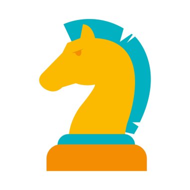 Satranç şövalyesi simgesi, düz stil