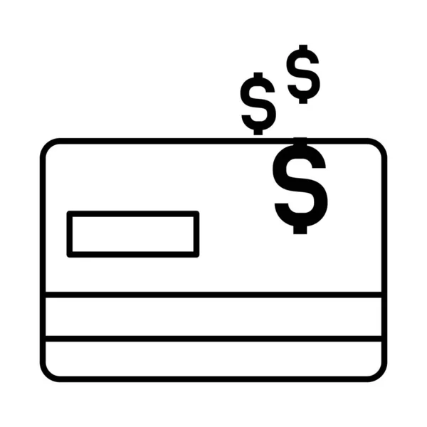 Ícone de símbolos de cartão de crédito e dinheiro, estilo de linha —  Vetores de Stock