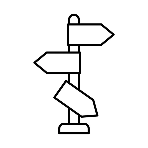 Straßenschild-Symbol, Linienstil — Stockvektor