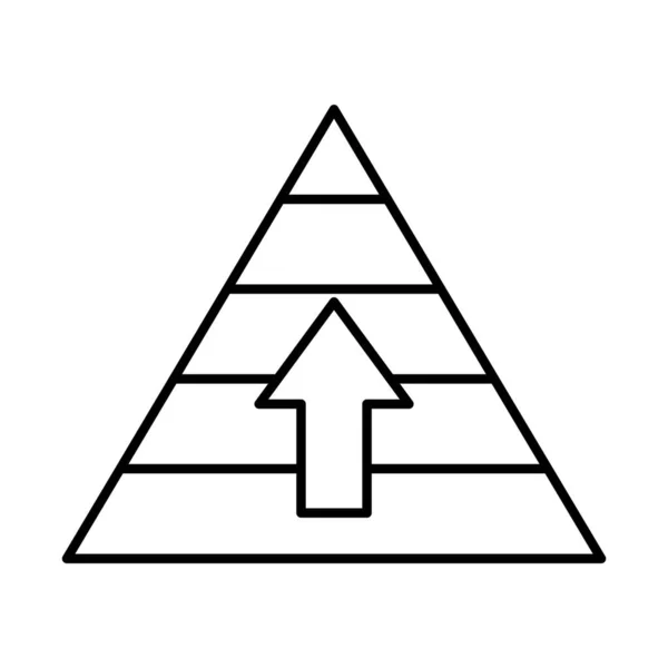 Strateji konsepti, yukarı ok simgesi olan piramit, satır biçimi — Stok Vektör