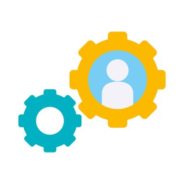 avatar simgesi ile dişli tekerlekler, düz stil